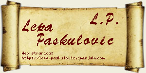 Lepa Paskulović vizit kartica